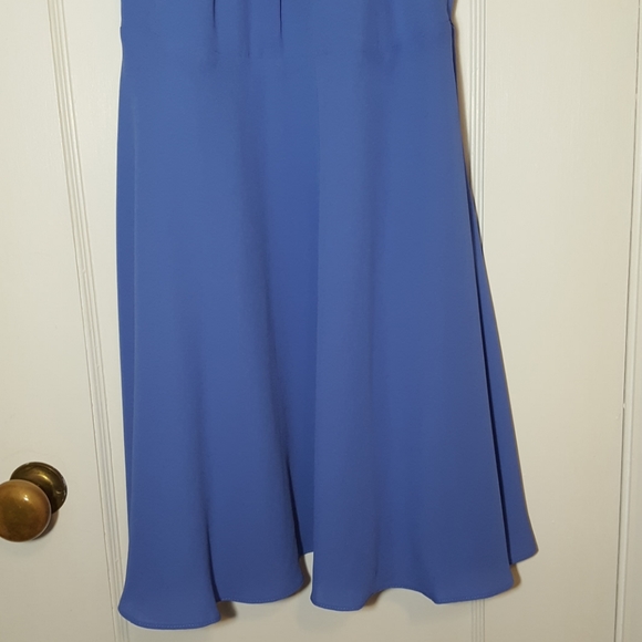Express Blue Mock Halter Fit & Flare Dress - Picture 5 of 5